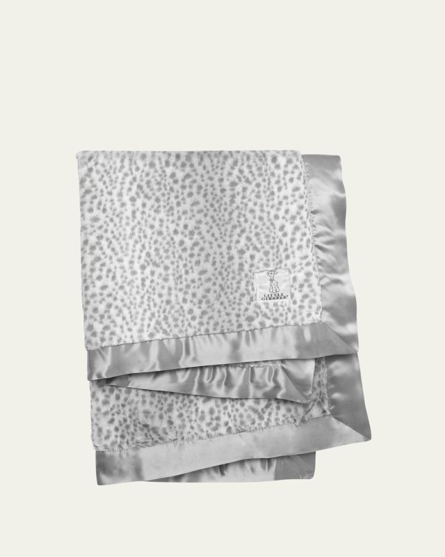 Luxe Snow Leopard Printed Plush Baby Blanket